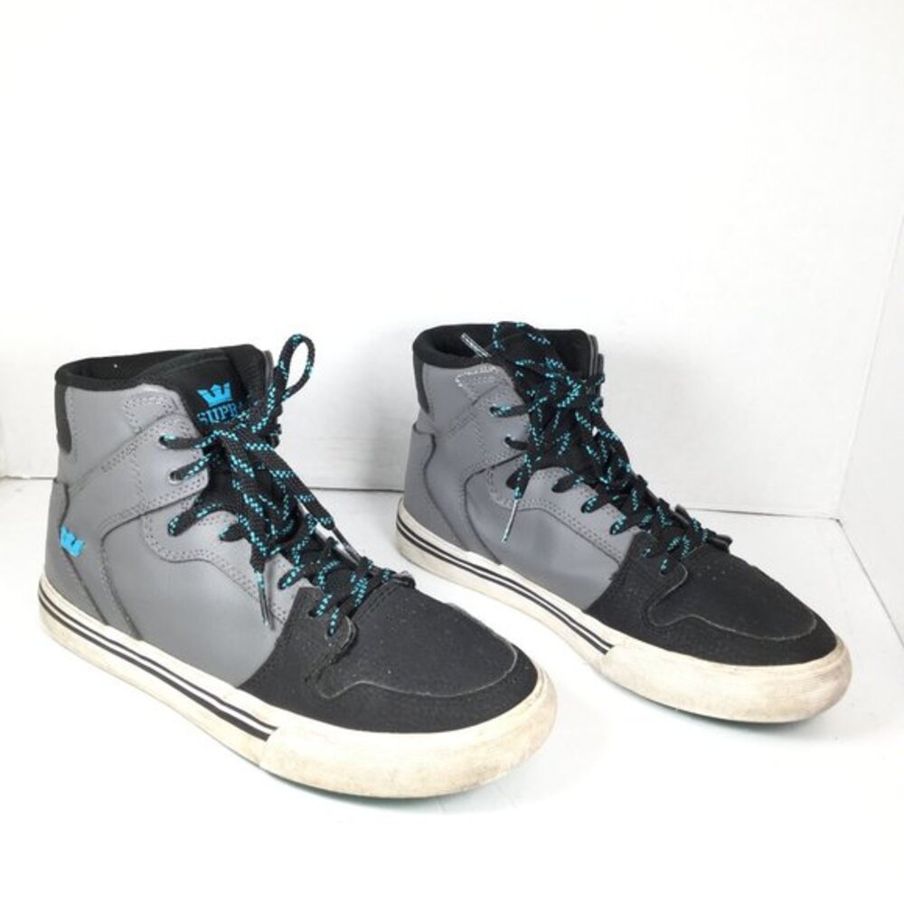 Supra Kids Vaider High-Top Sneakers Grey/Blue Size 5